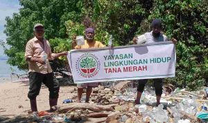 YLH Tana Merah Lakukan Aksi Bersih Pantai di Pulau Buaya