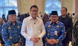 Kepala BPOM RI Prof. dr. Taruna Ikrar, M.Biomed., Ph.D memberikan keterangan terkait Gerakan Vaksinasi HPV untuk ASN perempuan, keluarga pegawai, dan organisasi perempuan lintas agama dan profesi, Kamis (11/12/2025) di Aula Bhinneka Tunggal Ika BPOM.
